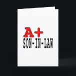 Cartão De Festividades Funny Gifts for Sons in Law : A  Son in Law<br><div class="desc">A Son in Law is a modern collection of fun gifts and gift ideas, designed for you to give your #1 Son in Law at Christmas, birthday parties, anniversaries, celebrations and special occasions. Each stylish, modern gift for A Sons in Law is customizable : add your own text, personal message,...</div>