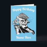 Cartão De Festividades funny golfing cat Birthday Card<br><div class="desc">Golfing birthday card.</div>