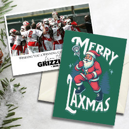 Cartão De Festividades Funny Green Merry Laxmas Lacrosse Team Christmas