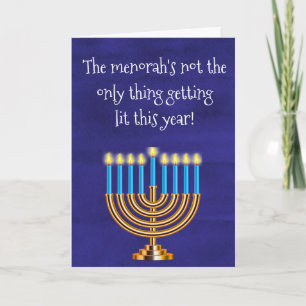 Cartão De Festividades Funny Hanukkah Menorah