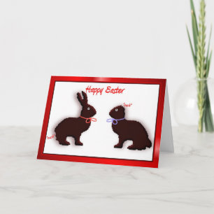 CARTÃO DE FESTIVIDADES FUNNY HUMOROUS HAPPY EASTER CHOCOLATE BUNNY RABBIT