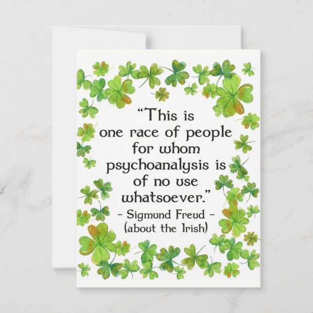 Cartão De Festividades Funny Irish Quote St Patricks Card (Frente)