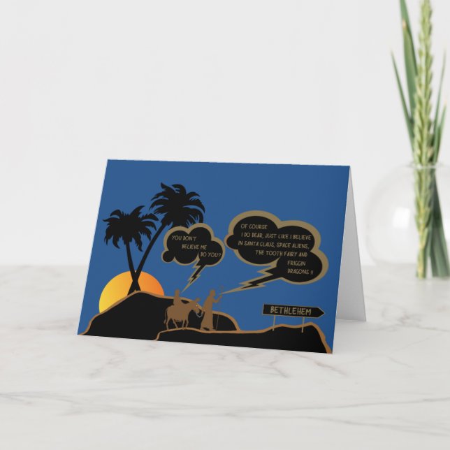 Cartão De Festividades Funny Joseph and Mary (Frente)