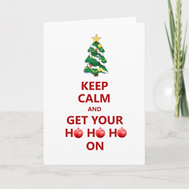 Cartão De Festividades Funny Keep Calm Modern Christmas Tree Card (Frente)