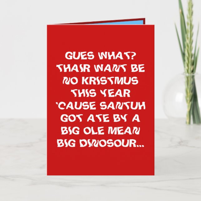 Cartão De Festividades Funny Mean Sister or Brother Christmas Card (Frente)