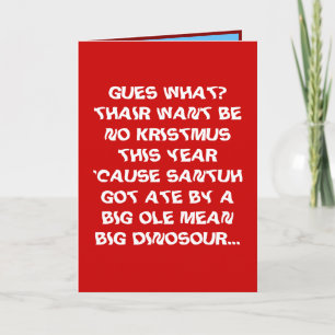 Cartão De Festividades Funny Mean Sister or Brother Christmas Card