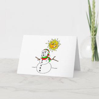 Cartão De Festividades Funny Melting Snowman Blank Xmas Holiday Christmas