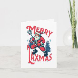 Cartão De Festividades Funny Merry Laxmas Lacrosse Christmas Card