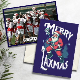 Cartão De Festividades Funny Merry Laxmas Lacrosse Team Christmas Photo