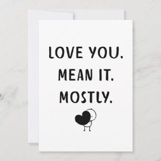 Cartão De Festividades Funny Minimalist Love Quote Design