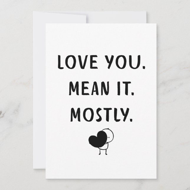 Cartão De Festividades Funny Minimalist Love Quote Design (Frente)