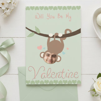 Cartão De Festividades Funny Monkey Photo Valentine Card