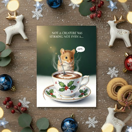 Cartão De Festividades Funny Mouse Christmas Cute Greeting Card