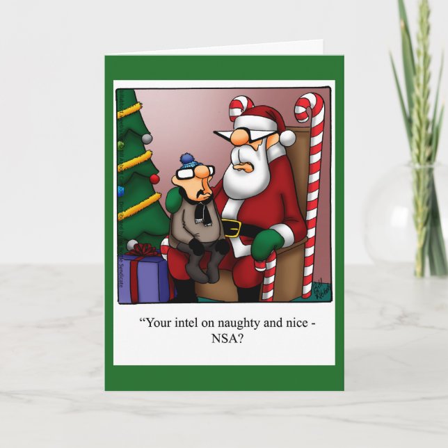 Cartão De Festividades Funny "Naughty or Nice Intel" Christmas Card (Frente)