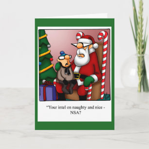 Cartão De Festividades Funny "Naughty or Nice Intel" Christmas Card