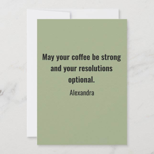 Cartão De Festividades Funny New Year Same Me Minimal Green Greeting Card (Verso)