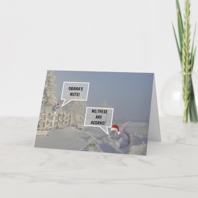 Cartão De Festividades Funny Obama's nuts Christmas (Frente)