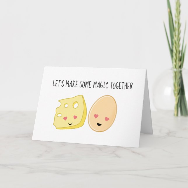Cartão De Festividades Funny Omelette Valentines Greeting Card (Frente)