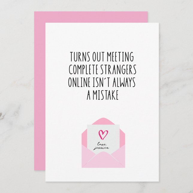 Cartão De Festividades Funny Online Dating Valentine’s Day Card (Frente/Verso)