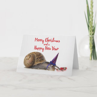 Cartão De Festividades Funny Party Snail Christmas Card #2