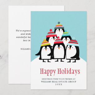 Cartão De Festividades Funny Penguins Christmas Corporate Greeting