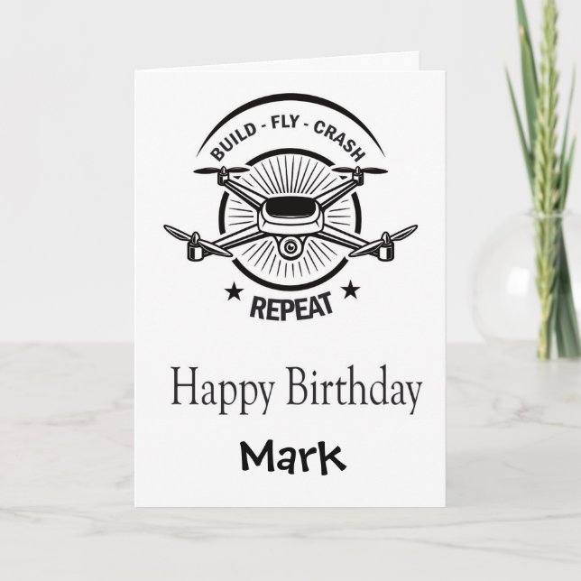 Cartão De Festividades Funny Personalized Drone Pilots Birthday Card (Frente)