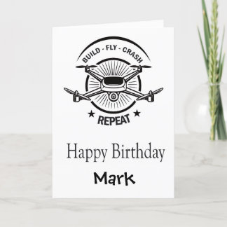 Cartão De Festividades Funny Personalized Drone Pilots Birthday Card