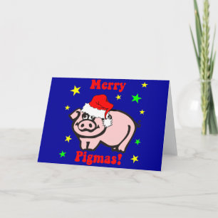 Cartão De Festividades Funny pig Christmas