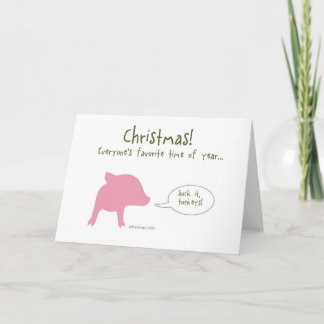 Cartão De Festividades Funny pig Christmas card