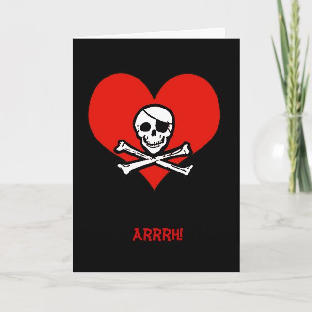 Cartão De Festividades Funny Pirate Me Heartie Valentine Card (Frente)