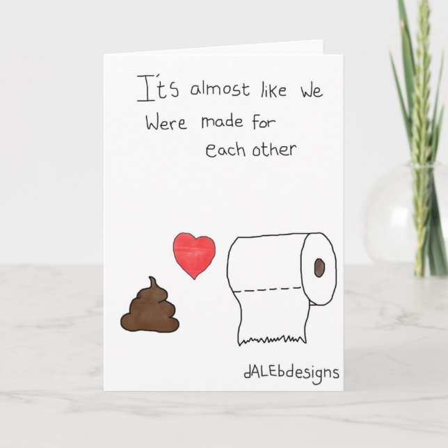 Cartão De Festividades Funny Poo Greetings Card - Valentines Day (Frente)