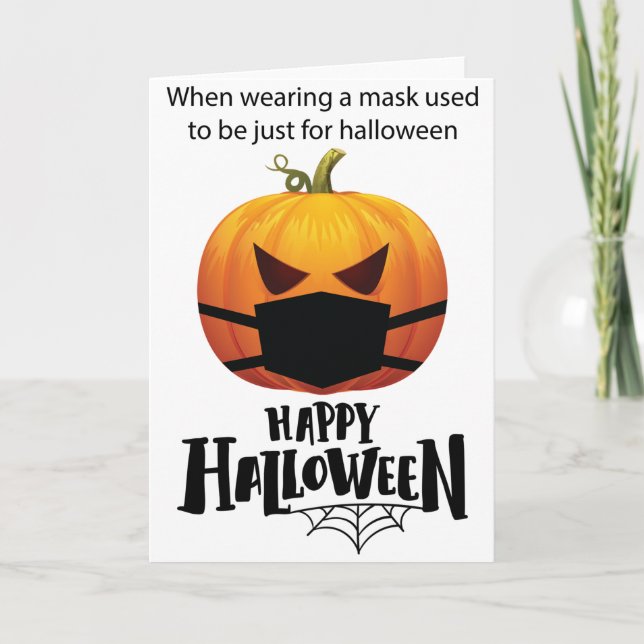 Cartão De Festividades Funny pumpkin 2020 Happy Halloween (Frente)