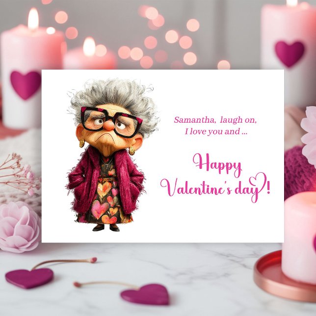 Cartão De Festividades Funny Quirky Lady Bringing Fun Valentine (Funny Quirky Lady Bringing Fun Valentine

)