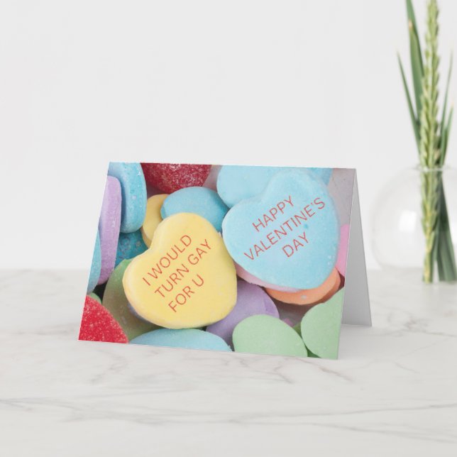 Cartão De Festividades Funny Rejected Candy Hearts Valentine's Day Card (Frente)