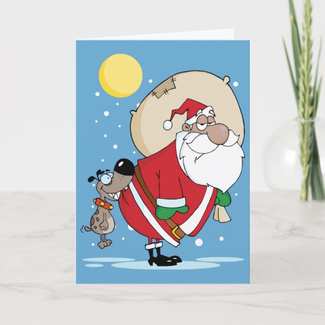 Cartão De Festividades Funny Santa Christmas Cards (Frente)
