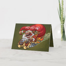 Cartão De Festividades Funny Santa Claus Christmas Card Red Hot Santa