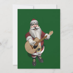 Cartão De Festividades Funny Santa Claus Plays Accoustic Guitar