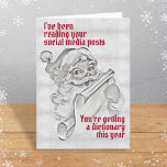 Cartão De Festividades Funny Santa Claus Social Post Dictionary Christmas<br><div class="desc">All text on this card is template style and easy to personalize as needed.</div>