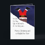 Cartão De Festividades Funny Santa Claus Stuck Chimney Hopeful Christmas<br><div class="desc">This funny and cute Christmas greeting card is perfect for this year's holiday parties. It features a hand-drawn and painted Santa Claus who got stuck in the Chimney with the theme of needing a do-over and hoping for a better year and Merry Christmas despite. The color scheme includes bright red,...</div>