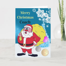 Cartão De Festividades Funny Santa Netball Coach Christmas Greeting