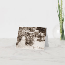 Cartão De Festividades funny snow akita snowman christmas photograph