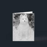Cartão De Festividades funny snow akita snowman christmas photograph art<br><div class="desc">This funny looking snow akita snowman was built just after Christmas in the thick December snow. The snow akita has a funny expression on his face, but… I think anyone would look like he does if they’d been sitting in the cold snow for hours. This funny akita photo makes a...</div>