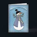 Cartão De Festividades Funny Snowman<br><div class="desc">Esta design engraçada e caprichosa com bonitinho bonitinho de neve é um design excelente para seus cartões de natal :) Vocês família e amigos vão gostar deste lindo desenho. Se você quiser alterar a cor ou a fonte do texto ou talvez adicionar uma imagem ao dentro ou à parte traseira...</div>