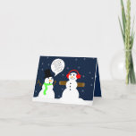 Cartão De Festividades FUNNY SNOWMAN CHRISTMAS CARD NoteCARD<br><div class="desc">Cute and funny snowman are the feature for this christmas card. Obviously one snowman,  BOB,  has been working out this winter.</div>