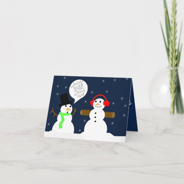 Cartão De Festividades FUNNY SNOWMAN CHRISTMAS CARD NoteCARD (Frente)