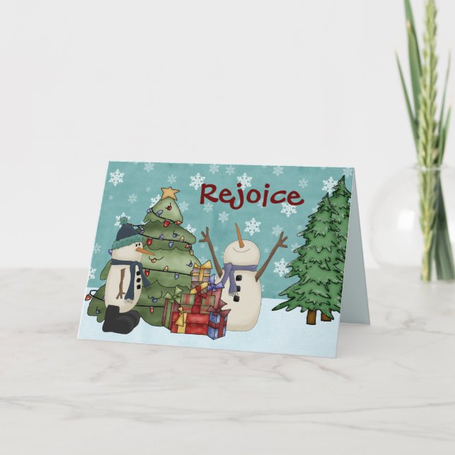 Cartão De Festividades Funny Snowman Christmas Greeting Card (Frente)