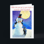 Cartão De Festividades Funny Snowman Halloween Christmas winter card<br><div class="desc">You can customize the greeting on the front or inside this card if you'd like.  Other products with this image are also available in my Zazzle store.</div>
