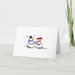Cartão De Festividades Funny Snowman Stick Up Christmas Card<br><div class="desc">Snowman Stick Up Christmas Card</div>