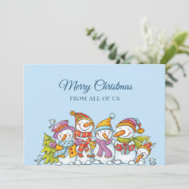 Cartão De Festividades Funny Snowmen Happy Holiday Merry Christmas Card
