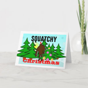 Cartão De Festividades Funny Squatchy Christmas Bigfoot Tacky
